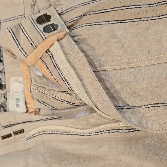 ANTHROPOLOGIE LINEN BLEND STRIPED WIDE LEG PANTS. SIZE SMALL. - Picture 5 of 9